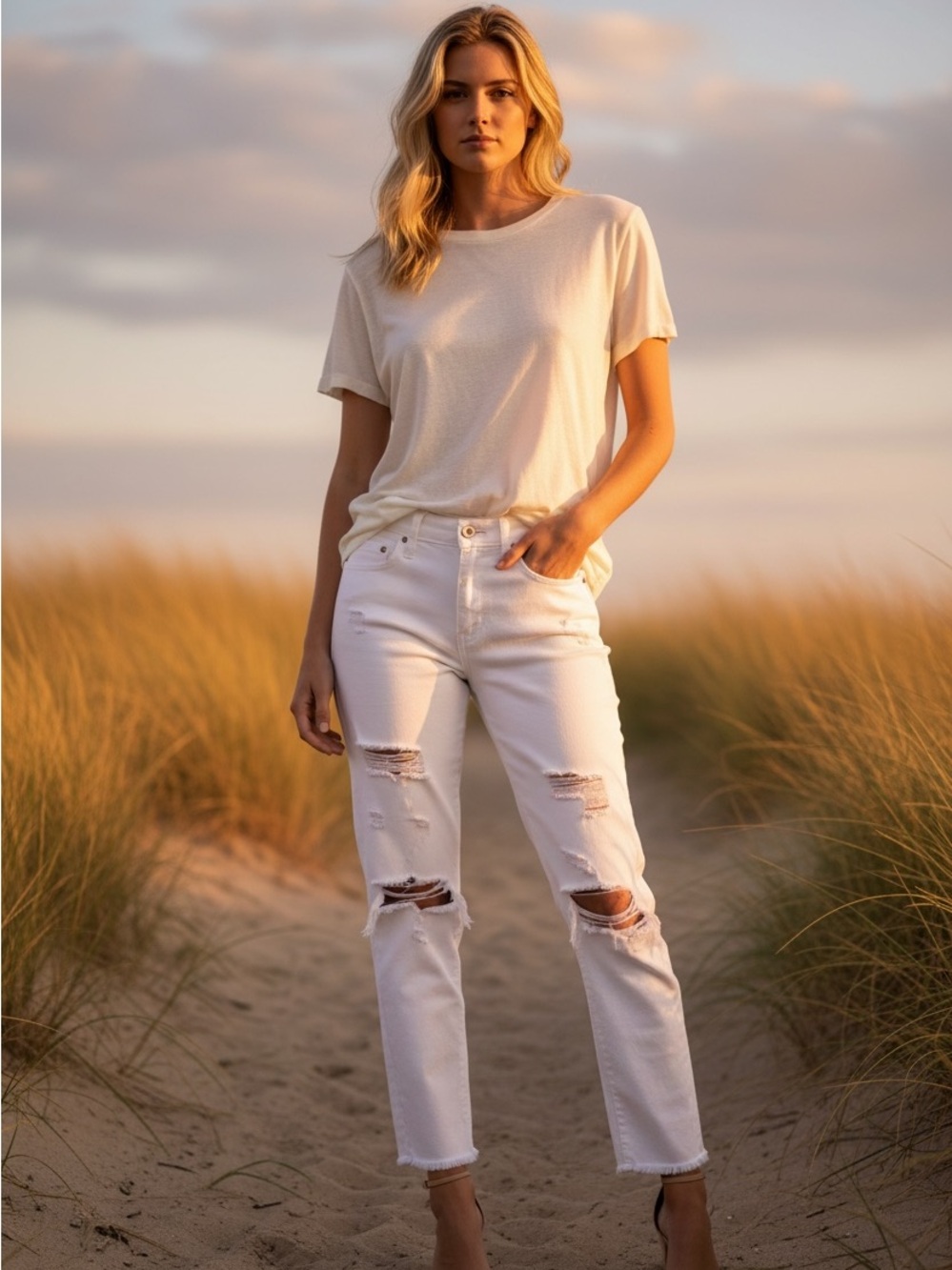 NWT GRLFRND Karolina High Rise Distressed Jeans in You Know I’m No Good